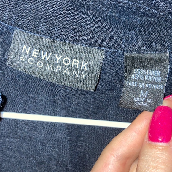 Black Button-Down Blouse - Picture 2 of 4